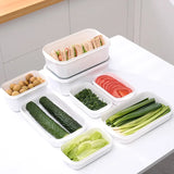 Kitchen Storage Refrigerator Food Storage White Containers Fresh Box Containers Kitchen Storage Food Sealed Kitchen Organizer