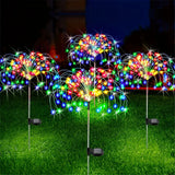 1 Pack Solar Firework Light Outdoor, IP65 Waterproof Solar Garden Flower Lights With 8 Lighting Modes, Decorative Fairy Lights W