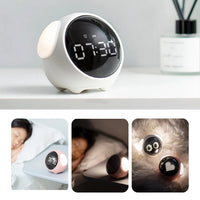 Children's Smart Alarm Clock Cute Expression Electronic Table clock with night light Calendar Chargeable digital watch Kids gift