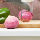 1 pcs Easy Cut Onion Holder Fork Stainless Steel Vegetable Slicer Tomato Cutter Metal Meat Needle Gadgets Meat Frok