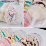 10X Plastic Push Up Cake Containers Lids Shooters For Wedding Birthday Party Cream Piping Bag