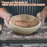 10" Round Bread Banneton Proofing Basket for Sourdough, Includes Linen Liner, Metal Dough Scraper, Scoring Lame & Case, Extra Blades, Rising Dough Baking Bowl Gifts for Artisan Bread Making Starter