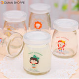 100ML Cartoon Glass Pudding Yogurt Bottle High Temperature Resistant