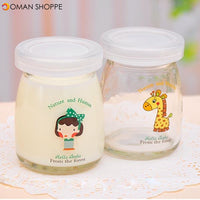 100ML Cartoon Glass Pudding Yogurt Bottle High Temperature Resistant