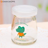 100ML Cartoon Glass Pudding Yogurt Bottle High Temperature Resistant