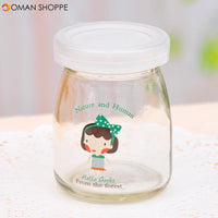 100ML Cartoon Glass Pudding Yogurt Bottle High Temperature Resistant