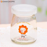 100ML Cartoon Glass Pudding Yogurt Bottle High Temperature Resistant