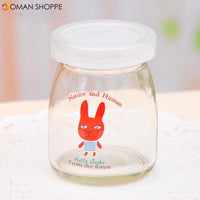 100ML Cartoon Glass Pudding Yogurt Bottle High Temperature Resistant