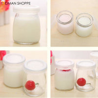 100ML Yogurt Milk Glass Bottle Pudding Cup High Temperature Resistant