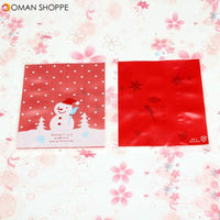 100pcs / Lot Lovely Christmas Snowman Cookie Bag Packing Bag