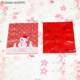 100pcs / Lot Lovely Christmas Snowman Cookie Bag Packing Bag