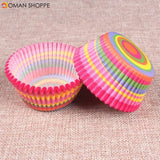 100PCS Muffins Paper Cupcake Wrappers Baking Cups Cases Muffin Boxes Cake Decorating Tools Kitchen Bakeware Dessert Decorator