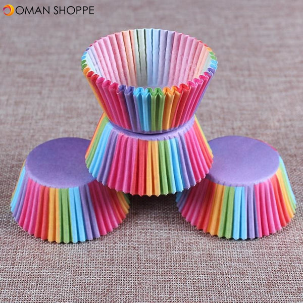 100PCS Muffins Paper Cupcake Wrappers Baking Cups Cases Muffin Boxes Cake Decorating Tools Kitchen Bakeware Dessert Decorator