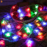 10/20/30/40 Leds Star Shaped LED Fairy String Lights Battery Operated Holiday Christmas Party Wedding Decoration Fairy Lights