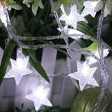 10/20/30/40 Leds Star Shaped LED Fairy String Lights Battery Operated Holiday Christmas Party Wedding Decoration Fairy Lights