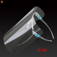 10Pcs Full Face Shield Cover Anti Oil Spitting Protective Isolation Plastic Mask PET Transparent Dust proof Facial Protection Visor