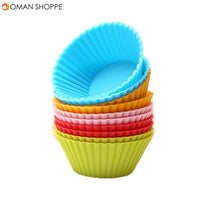 10pcs Round Cake Cup 7cm Silicone Cake Cup DIY Baking Mold Pudding  Cake Mold Cupcake Cases Liners Wedding Party (HG-D57901)