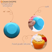 10pcs Round Cake Cup 7cm Silicone Cake Cup DIY Baking Mold Pudding  Cake Mold Cupcake Cases Liners Wedding Party