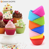 10pcs Round Cake Cup 7cm Silicone Cake Cup DIY Baking Mold Pudding  Cake Mold Cupcake Cases Liners Wedding Party