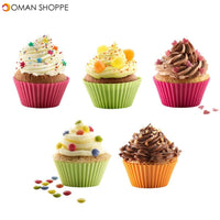 10pcs Round Cake Cup 7cm Silicone Cake Cup DIY Baking Mold Pudding  Cake Mold Cupcake Cases Liners Wedding Party