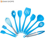 10PCS Silicone Kitchenware Non-stick Cookware Cooking Tool Spatula Ladle Egg Beaters Shovel Spoon Soup Kitchen Utensils Set