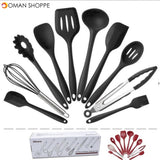 10PCS Silicone Kitchenware Non-stick Cookware Cooking Tool Spatula Ladle Egg Beaters Shovel Spoon Soup Kitchen Utensils Set