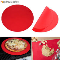 11.8" Silicone Round Baking Mat Oven Microwave Cookie Pizza Pastry Sheet Pizza Mat