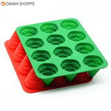 12 Holes 3D Christmas Tree Cake Mold Mousses Silicone Mould Cake Pan Tin Tray Baking Tool