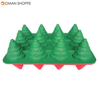 12 Holes 3D Christmas Tree Cake Mold Mousses Silicone Mould Cake Pan Tin Tray Baking Tool