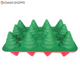 12 Holes 3D Christmas Tree Cake Mold Mousses Silicone Mould Cake Pan Tin Tray Baking Tool