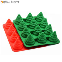 12 Holes 3D Christmas Tree Cake Mold Mousses Silicone Mould Cake Pan Tin Tray Baking Tool