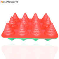 12 Holes 3D Christmas Tree Cake Mold Mousses Silicone Mould Cake Pan Tin Tray Baking Tool