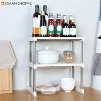 1/2 Layer Multi-function Storage Rack Kitchen Shelf Household Bathroom Bedroom Organizer Stand