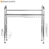 1/2 Layer Tier Stainless Steel Dish Drainer Cutlery Holder Rack Drip Tray Kitchen Tool For Single Sink