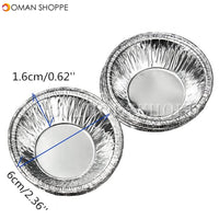 125Pcs  Disposable Round Silver Foil Baking Cookie Cup Cake Tart Mold