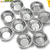 125Pcs  Disposable Round Silver Foil Baking Cookie Cup Cake Tart Mold