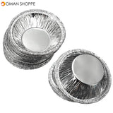 125Pcs  Disposable Round Silver Foil Baking Cookie Cup Cake Tart Mold