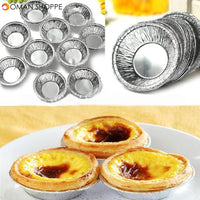 125Pcs  Disposable Round Silver Foil Baking Cookie Cup Cake Tart Mold