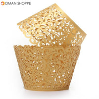 12Pcs Baking Arts Hollow Cup Cake Wrapper Cups Muffin Paper Cup Cake Cups