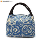 15 Styles Retro Lunch Tote Bag Zipper Travel Picnic Food Storage Container Woman Lady Mummy Handbag