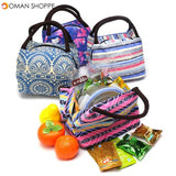 15 Styles Retro Lunch Tote Bag Zipper Travel Picnic Food Storage Container Woman Lady Mummy Handbag