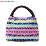 15 Styles Retro Lunch Tote Bag Zipper Travel Picnic Food Storage Container Woman Lady Mummy Handbag