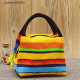 15 Styles Retro Lunch Tote Bag Zipper Travel Picnic Food Storage Container Woman Lady Mummy Handbag