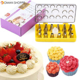 18 pcs Advanced Icing Piping Nozzles Set Box Pastry Bag Nozzle Converter Baking Gift Reusable DIY Cake Decoration Tools