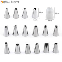 18 pcs Advanced Icing Piping Nozzles Set Box Pastry Bag Nozzle Converter Baking Gift Reusable DIY Cake Decoration Tools