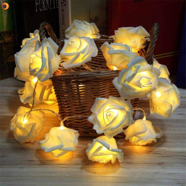 1M/2M/3M/4M/5M/10M Battery LED Rose Christmas Lights Holiday String Lights Valentine Wedding Decoration Flower Bulbs LED Lamp