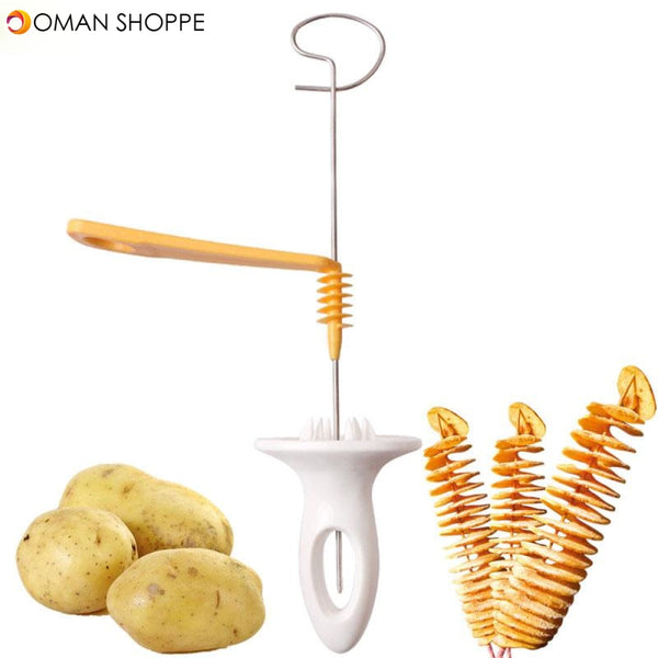 1pc 3 string Rotate Potato Slicer Stainless Steel And Plastic Twisted Potato Slice Cutter Spiral DIY Manual Creative