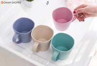 1PC Coffee Mugs Tea Cup Wheat Straw Round Plastic Tumblers Cup Mugs Water Bottle Kettle Home Office Tableware Tools X 039