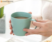 1PC Coffee Mugs Tea Cup Wheat Straw Round Plastic Tumblers Cup Mugs Water Bottle Kettle Home Office Tableware Tools X 039