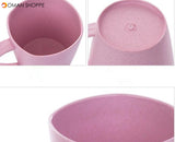 1PC Coffee Mugs Tea Cup Wheat Straw Round Plastic Tumblers Cup Mugs Water Bottle Kettle Home Office Tableware Tools X 039